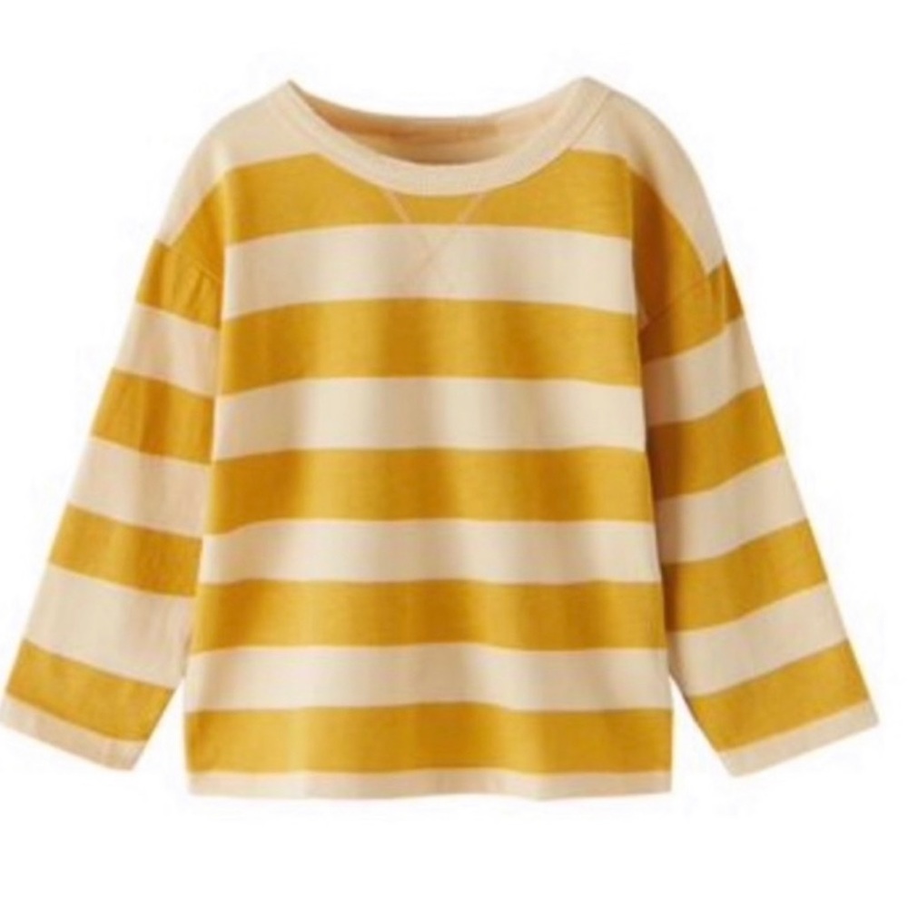Toddler boy Zara yellow striped shirt size 2-3. Small imperfection, worn once.